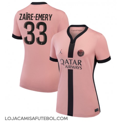 Camisa de Futebol Paris Saint-Germain Warren Zaire-Emery #33 Equipamento Alternativo Mulheres 2024-25 Manga Curta